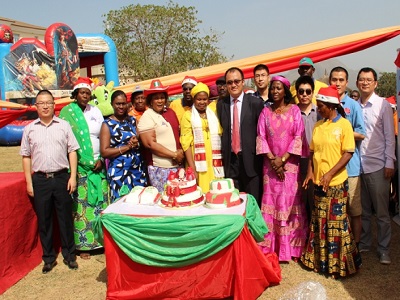 Picture: Huawei and NUNGTSO officials during a Christmas show for orphans and less privileged in Abuja